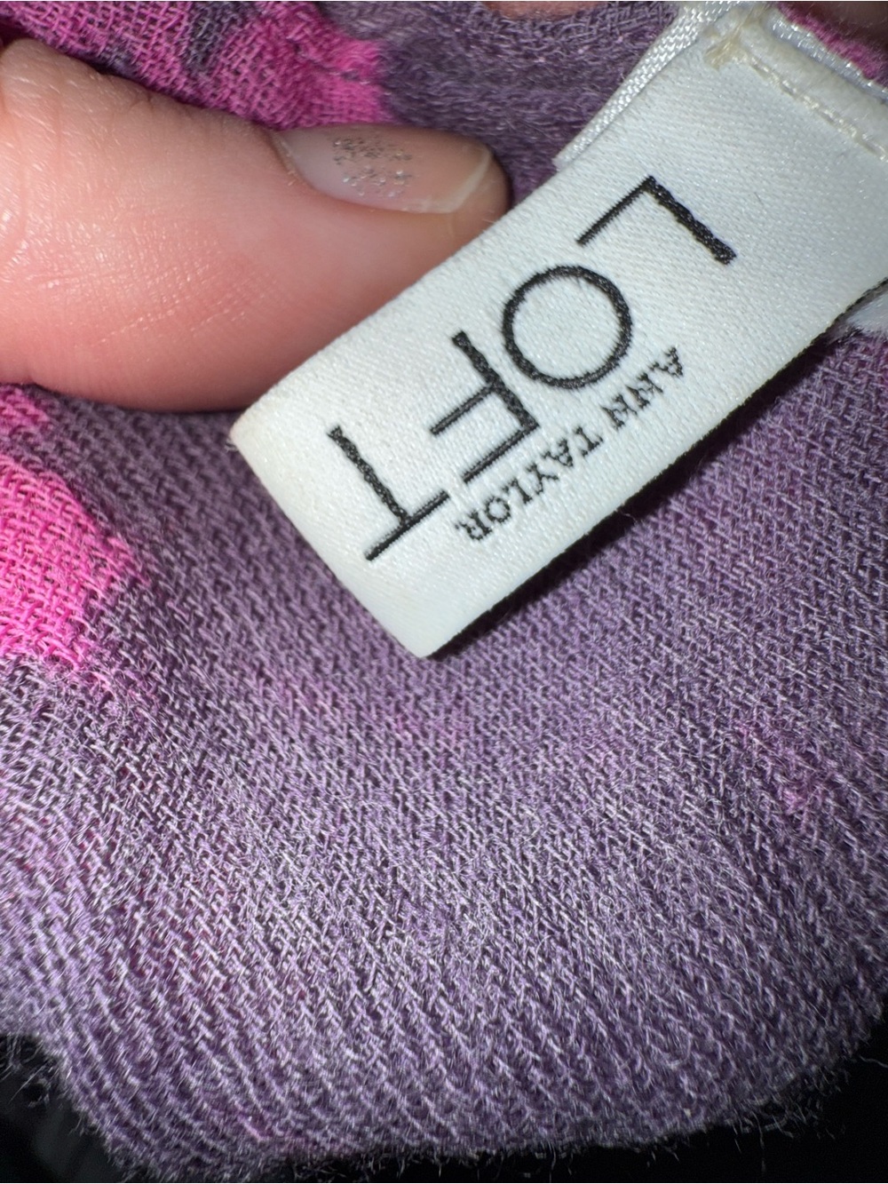 LOFT Lavender scarf with Pink Accent